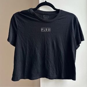 FLEO black crop tee black size M